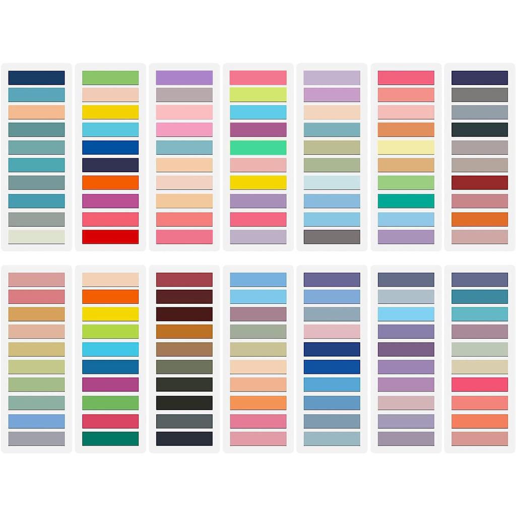 Morandi Index Tabs: Transparent, Extra-Fine Bookmark Stickers In 100 Colors for Students