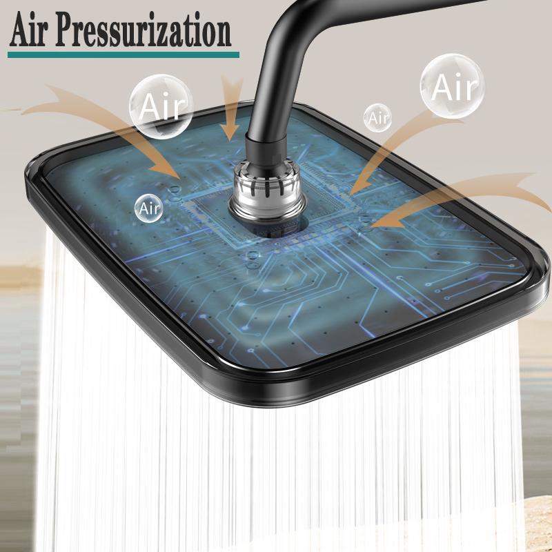 36CM Ultra Big Panel Large Flow Supercharge Ceiling Mounted Shower Head 360 Rotation Abs Thicken High Pressure Bathroom Shower