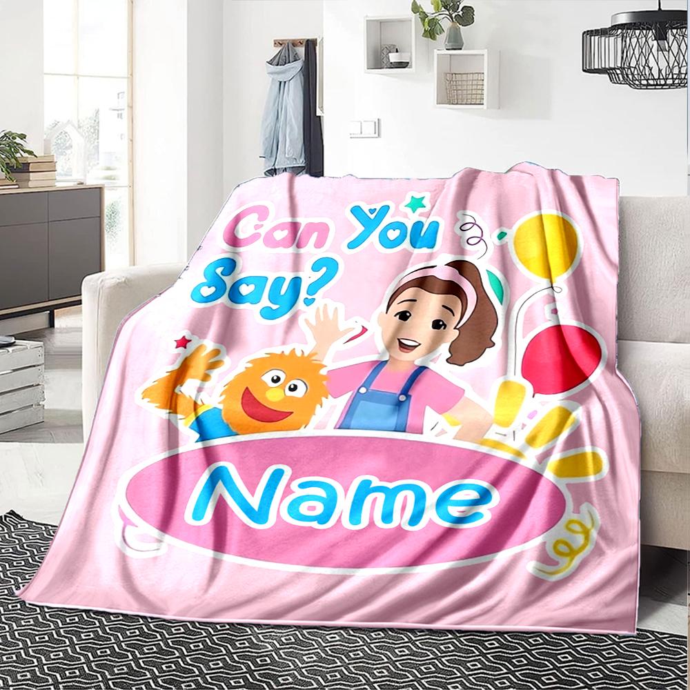 Nome Personalizzato Sig.ra. Coperta Stampata Tema Rachel - Perfetta per Divano, Letto, Viaggio e Uso Esterno | Lavabile in Lavatrice, Accogliente e Durevole.
