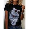 Women's printed short-sleeved T-shirt - Soft round-neck casual top, suitable for daily wear and various themed occasions