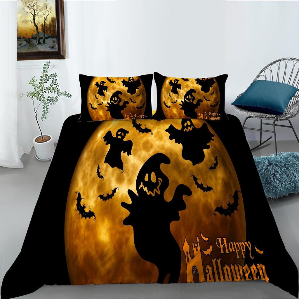 Halloween Theme Duvet Cover Luxury Bedding Cover Suit Snow Quilt Cover Boys Girls Single Size Bedding Cover