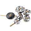 12Pcs Kitchen Pots Stainless Steel Golden Handle Smoothing Sturdy Easy to Clean Cookware Set for Home Cooking