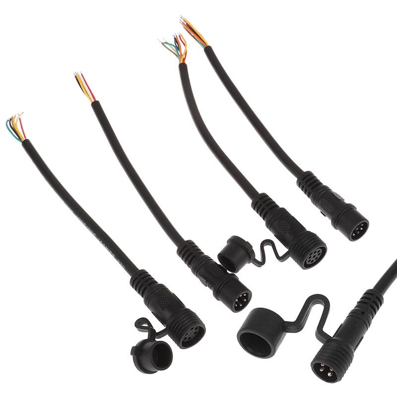 2/3/4/5/6/7/8 Pin Industrial Male And Female Socket Plug Circular Power Connector Waterproof Plug Outlet With Dust Cover Black