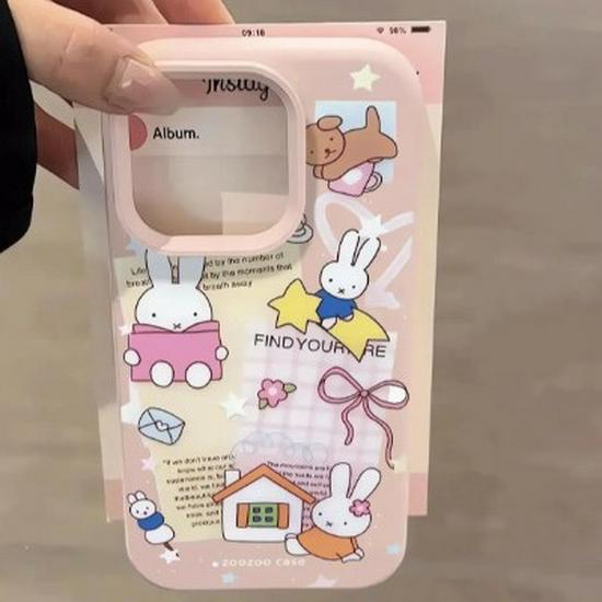 Little Rabbit Cartoon Case for 17 Pro Max 16, 15 Pro, 14 Plus, and Millet 11/13