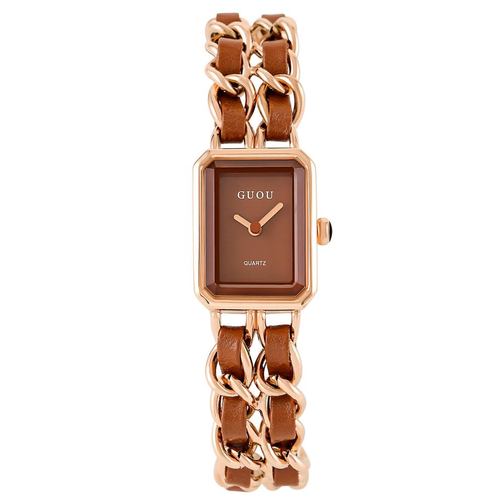 

Новые женские часы с квадратным браслетом Простые женские часы Модные кварцевые часы Трендовые женские часы