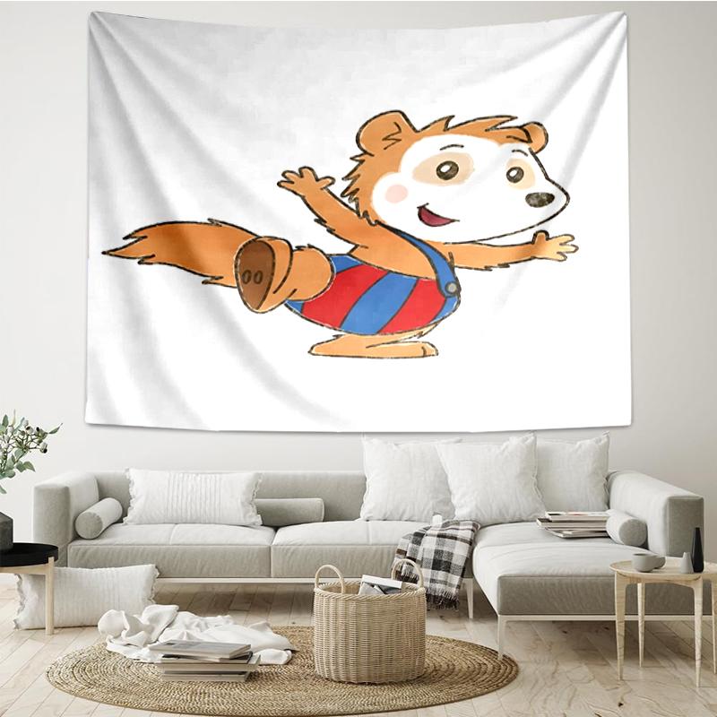 Bobo Print Tapestry, Backdrop, Easy Setup, Ideal for Bedroom, Office & Living Room, with Aesthetic Wall Hanging Decor.