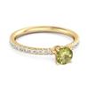 Peridot Rund Solitärring - 925 Sterling Silver Guldpläterad