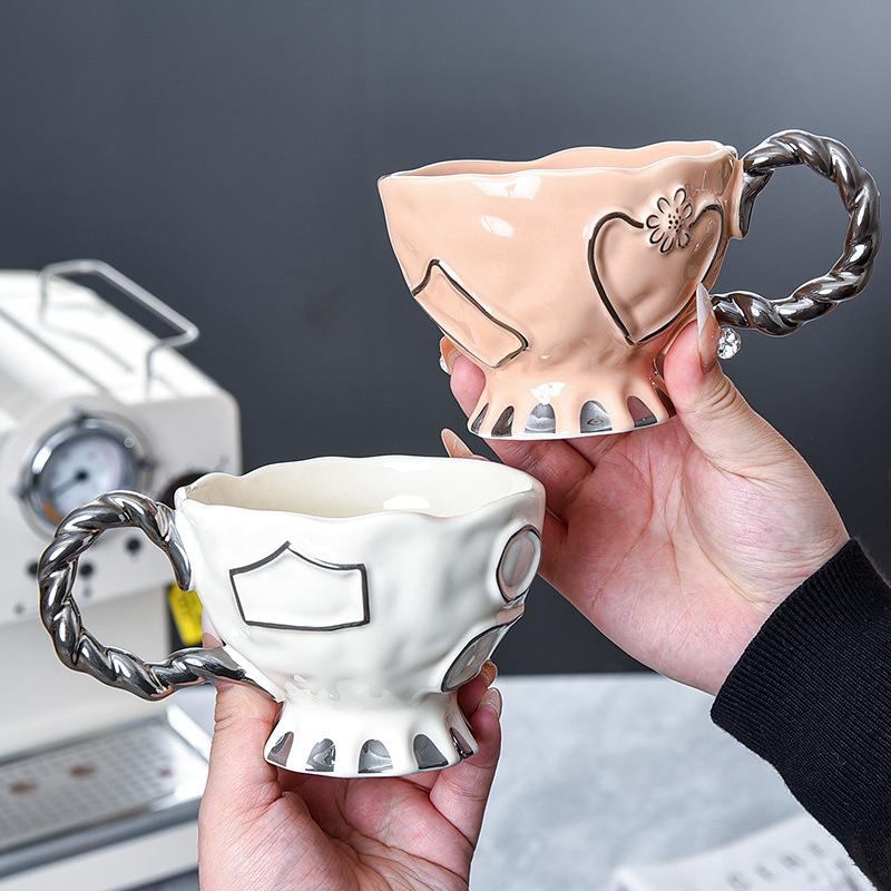 Leichter Luxus Britische Nachmittagstasse Keramik Europäische Kaffeetasse Hochwertige Exquisite Tasse Frühstückstasse Hohes Aussehen Hohe Temperaturbeständigkeit
