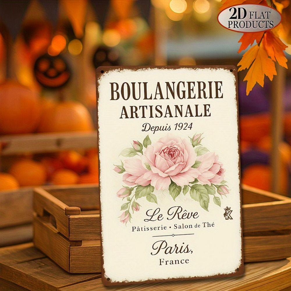 Vintage Metal Tin Sign Easter Bunny with Eggs Wall Decor Home Kitchen 20x30cm