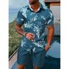 Sommer-Strandparty Herren Freizeithemd Outdoor-Sport Herrenshorts Herren Hawaii-Kurzarmhemd und Strandshorts Set