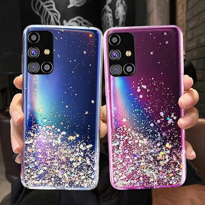 Θήκη Αστεριών με Λάμψη για Samsung Galaxy A14 A34 A54 A13 A23 A33 A53 A32 A52 A72 Υβριδική Αντικραδασμική Πίσω Κάλυψη Shell Coque Capa