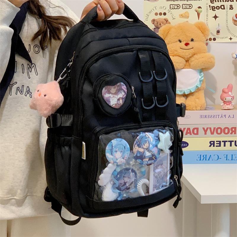 Japońska przezroczysta torba na ból pleców dla ucznia gimnazjum plecak szkolny damski nowy plecak podróżny na komputer o dużej pojemności plecak klasowy dla ucznia