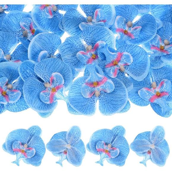 20-Pack Artificial Orchid Flower Heads, Silk Faux Butterfly Flowers Head for Wedding/Bouquet/Bridal/Party Decor, Fake Phalaenopsis Petals Bulk [2.76