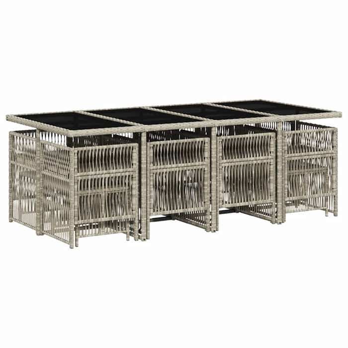 VidaXL Ensemble à Manger de Jardin avec Coussins 13 pcs, Table et Chaise de Terrasse, Meubles de Patio, Mobilier 3210983