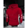 Autumn and Winter Men's Retro Style Fashion Designer Street Wear Printed Dark Gothic Hooded Sweatshirt, Suitable for Daily Street Fashion