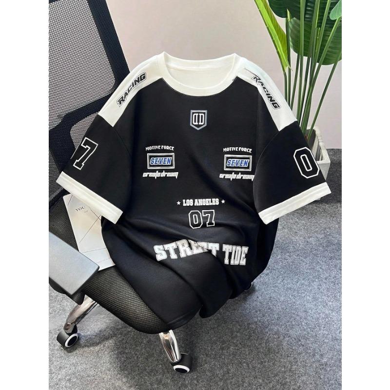 Short Sleeved Streetwear Sports Style Men's Sports Round Neck T-shirt Quick Drying Comfortable and Breathable