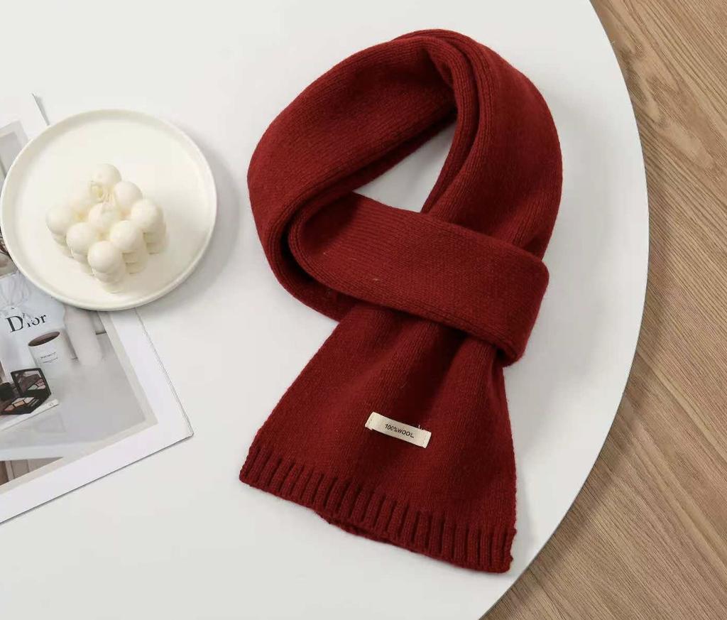 100% Australian Pure Wool Knitted Scarf For Women Men Autumn Winter Cashmere Couple Style Versatile Warm Neck Warmer Scarf
