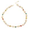 Luxury Imitation Pearl Clavicle Chain Jewelry Shinny Colorful Choker  for Women