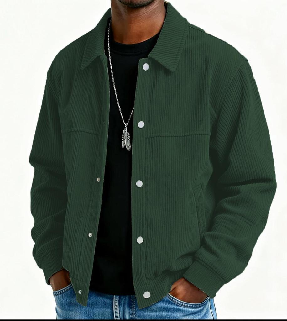 Herbst 2025 Herren Einfarbige Freizeitjacke - Schlichter Stil, Langarm, Knöpfe, Europäische & Amerikanische Mode.