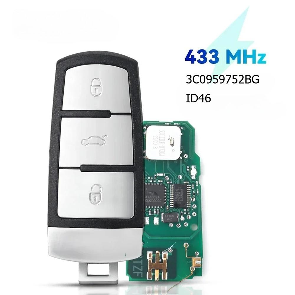 

Remote Car Key 433MHz ID46-7936 For VW Volkswagen Passat CC 2005-2014 3C0959752BG 433Mhz