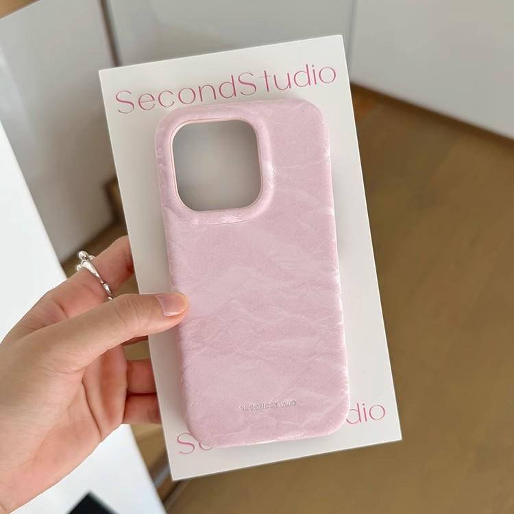 

Luxury Silk Leather Drop-Proof Phone Case for iPhone 15/14/13/12/Pro Max 13 светло-розовый