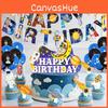 Birthday Astronaut Party Set Paper Flag Decor Latex Balloons Ribbons Space Theme
