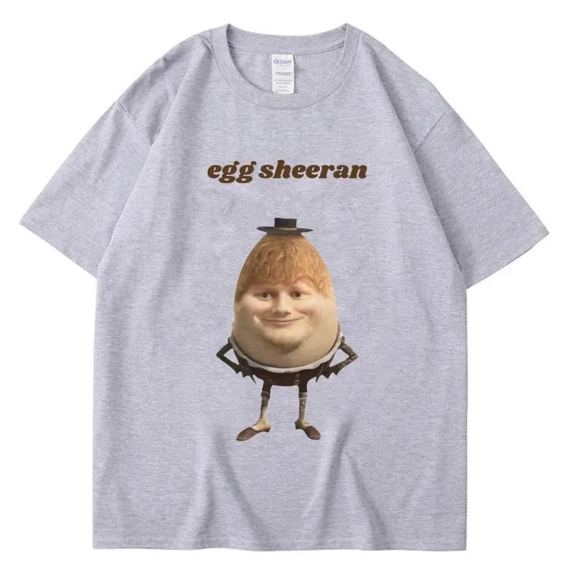 Streetwear Morsom Egg Ed Sheeran Meme Grafisk T-skjorte Pustende Casual Kortermet Herre Dame T-skjorter Oversized Gave