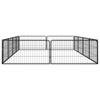 Vidaxl Kojec Dla Psa, 12 Panele, Czarny, 100X50 Cm, Stal