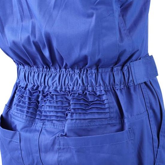 Mechanic Suit Short Sleeve WY8002 Racing Blue L Size [Yamaha Motor] 90792-M059L