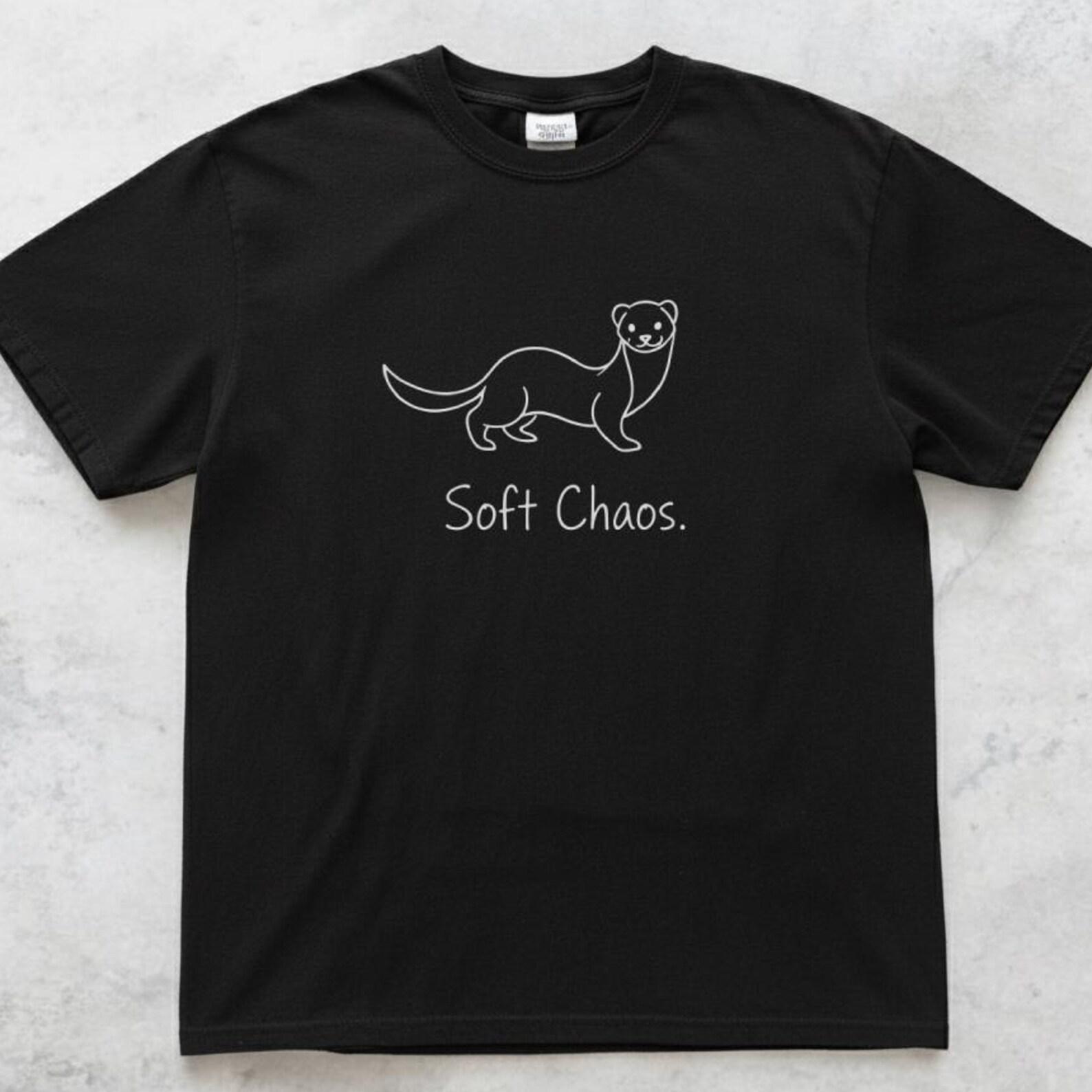 Soft Chaos FerreT shirt, Funny Ferret Lover Gift, Minimalist Ferret Tee, Animal Lover Shirt, Pet Owner Gift, Cute Ferret Top S