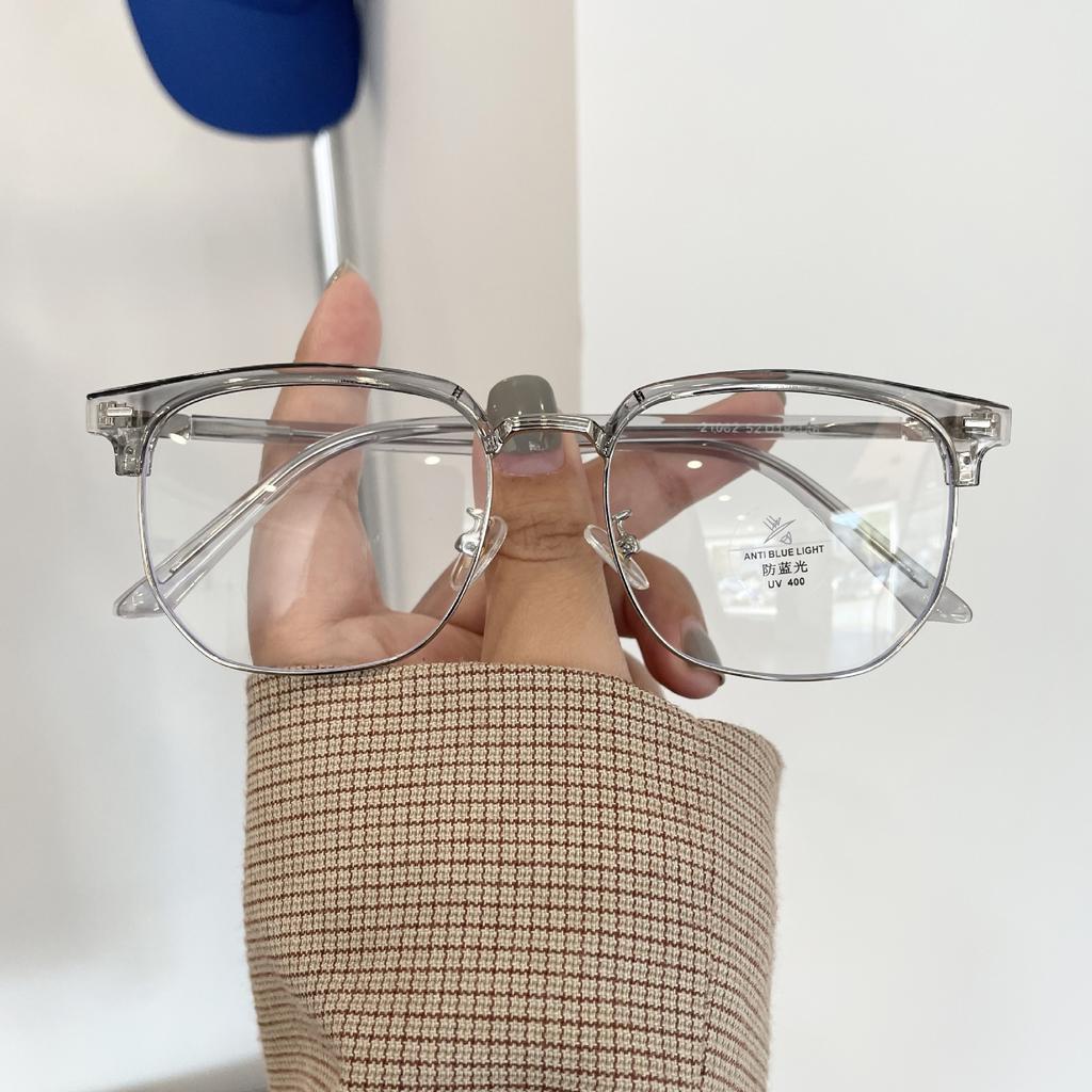 Half-Frame Glasses Men'S Trendy Myopia Sven Scum Technical Man Ruffian Handsome Glasses Frame Eyes Anti-Blue Light Glasses