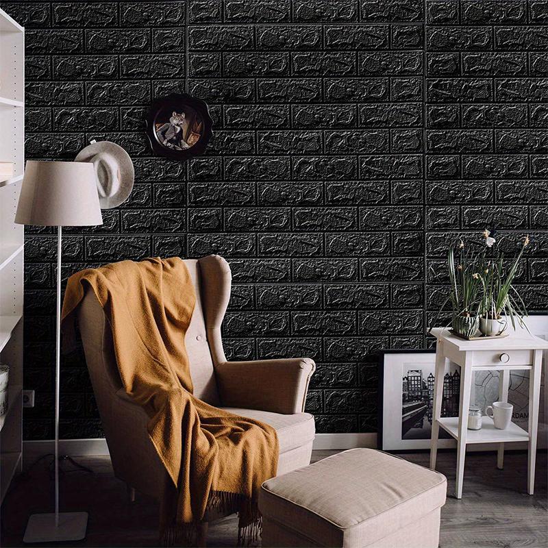 3D anti fouling self-adhesive bedroom retro solid color wall sticker 38.5X35cm waterproof wallpaper