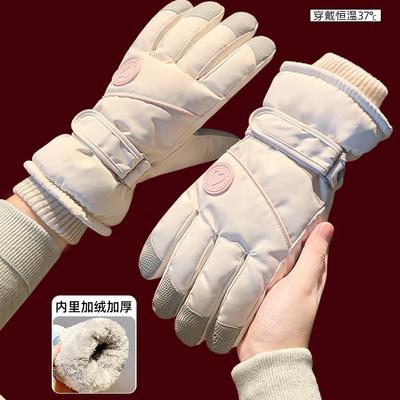 Cycling Gloves Women's Warm Thickened Velvet Can Northeast Electric Vehicle Cold Winter Ski Gloves
