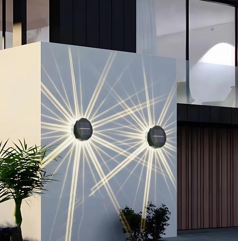 

2/1 шт. Светодиодный солнечный светильник Уличный водонепроницаемый Настенный светильник для заливки светом Настенный светильник Светильник для забора Освещение для внешней стены виллы Садовое освещение Наружный декор 1pc белый