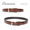 [COXSWAIN] Men's Belt, Genuine Leather, Premium Antique Brown, 33mm Width, Adjustable Length, Made In Japan, CW20201-36
