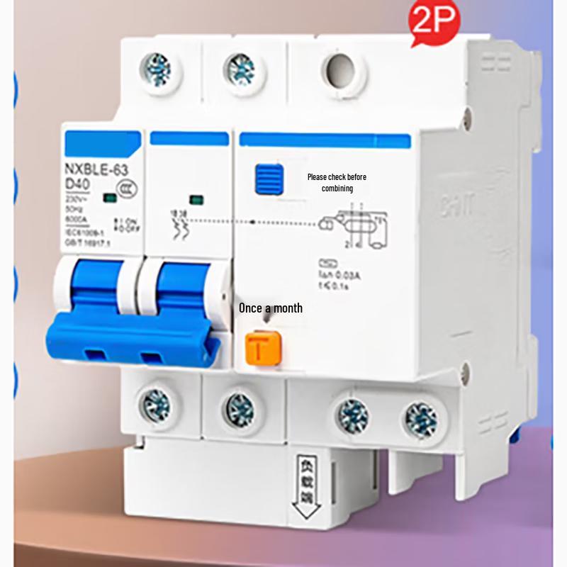 Miniature 2-Pole 20A Leakage Circuit Breaker