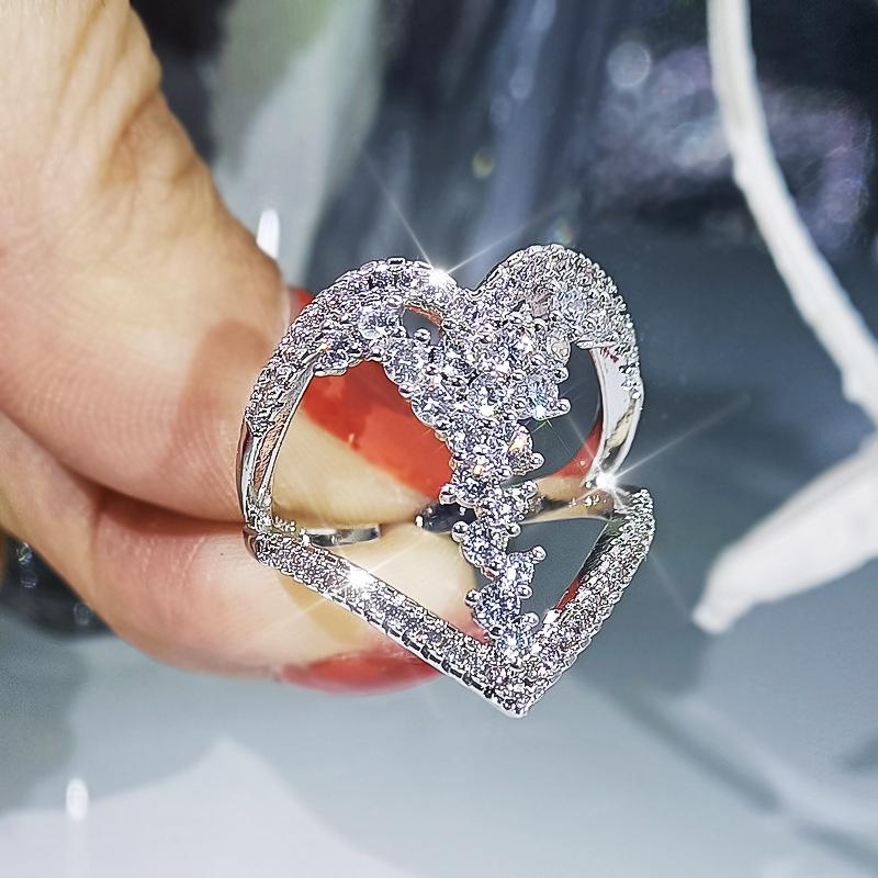 

Европейские и американские костюмы Love Zircon ожерелье кольцо серьги три украшения темперамент свадебное банкетное платье аксессуары