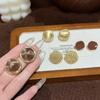 2025 High-End Retro Hong Kong Style Gold Stud Earrings: Trendy, Versatile Niche Fashion for Women