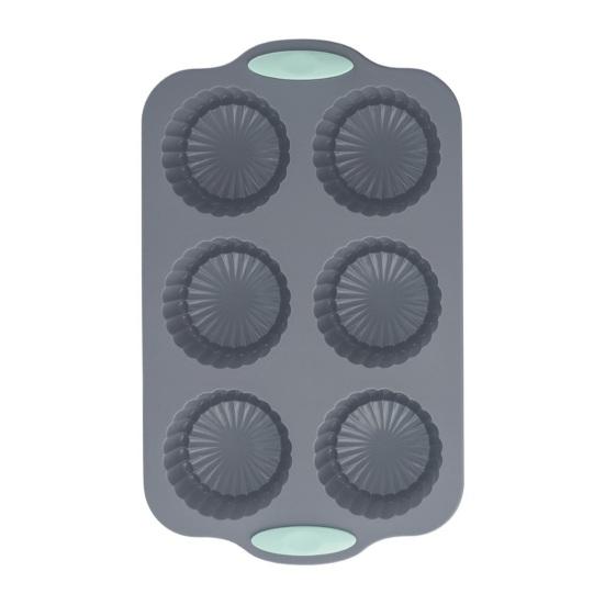 6-dutinková silikonová forma na věnec Vánoční pečicí forma na cupcakes mýdlo čokoládu Flexibilní DIY řemeslná forma a forma na sváteční pochoutky