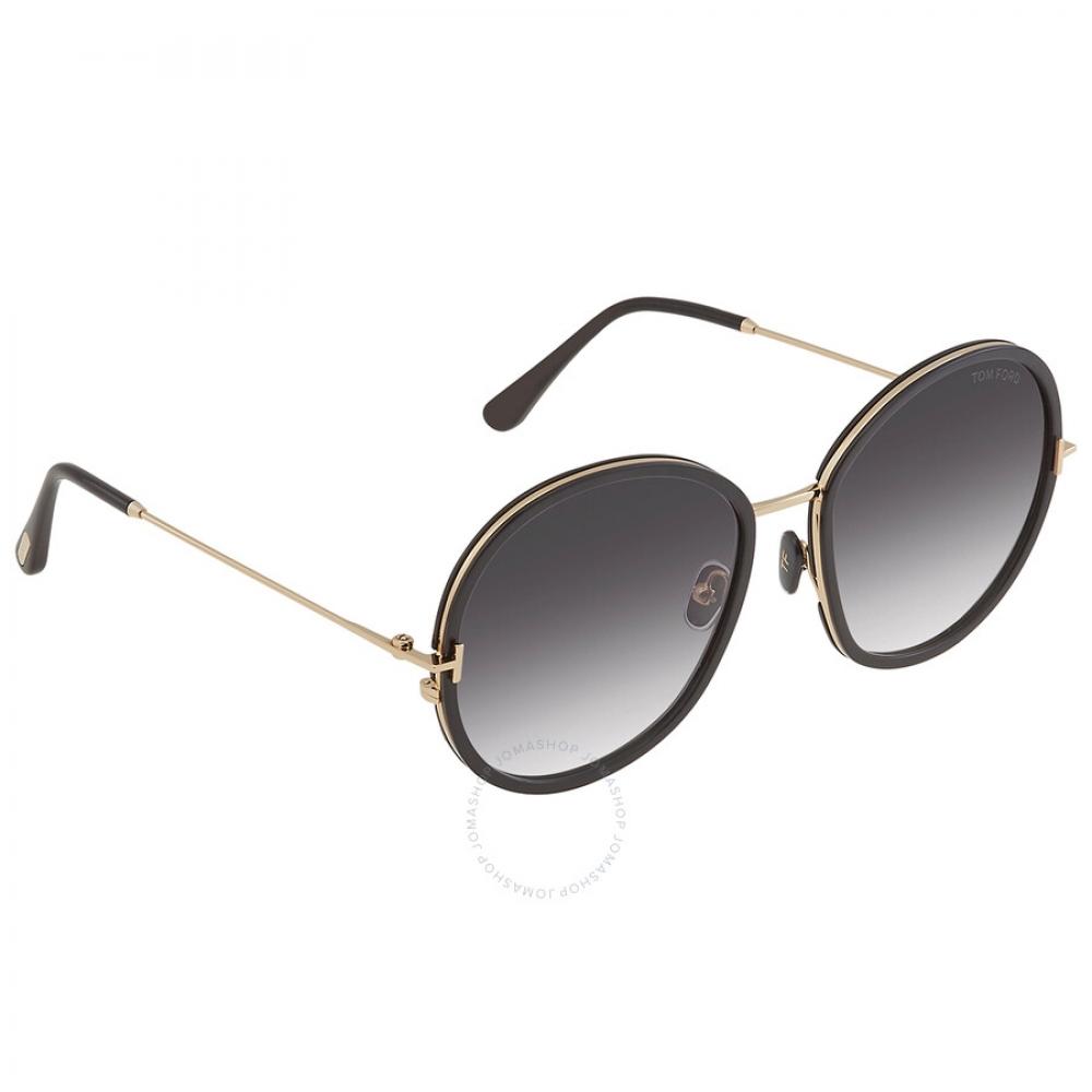 Tom Ford Gradient Smoke Round Ladies Sunglasses Ft0946 01b 58
