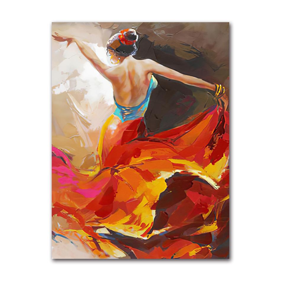 Art Oil Canvas Painting Vintage Figure Posters And Prints Wall Art Picture Modern Hme Decoration Spanish Flamenco Beauty Dancer