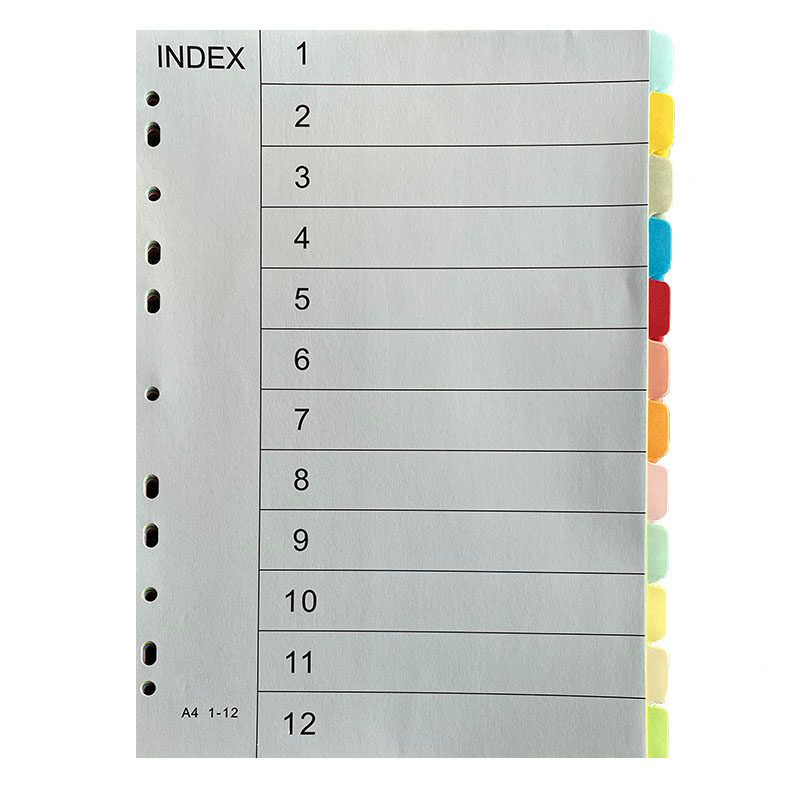 Paper Color Isolation Paper Punch File Folder Inner Page Paper Ear Wrapping Paper Lever Arch File Paper File Index Loose-Leaf Pp12 Color Page Paper