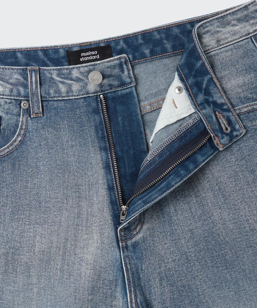 Musinsa Standard Scrub Washed Wide Denim Pants [Light Indigo]
