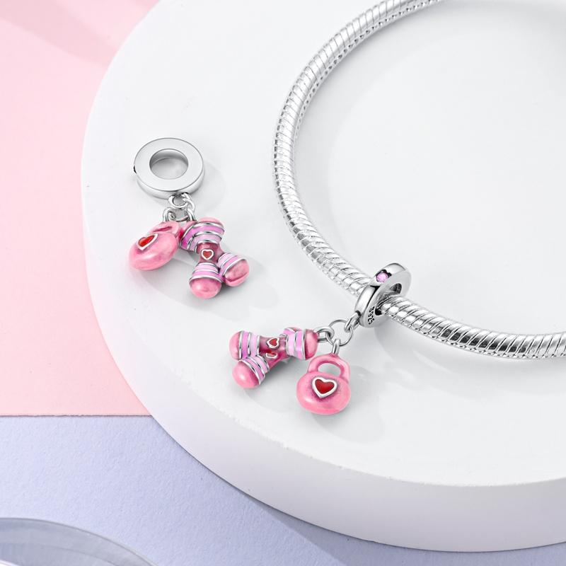 925 Silve Charms Sports Series Basketball Football Badminton Yoga Boxing Charms Bead Pendant Fit Bracelet Jewelry Gift