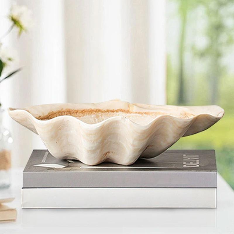 Retro Storage Trays Shell-shaped Fruit Plate Creative Decorative Table Center Tray Nordic Kitchen Organizer Home Furniture
