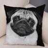 VIKAMA Nordic-Style Adorable Dog Cushion Cover Pug Print Cushion Cover Bedroom Living Room Sofa Decorative Cushion Cover