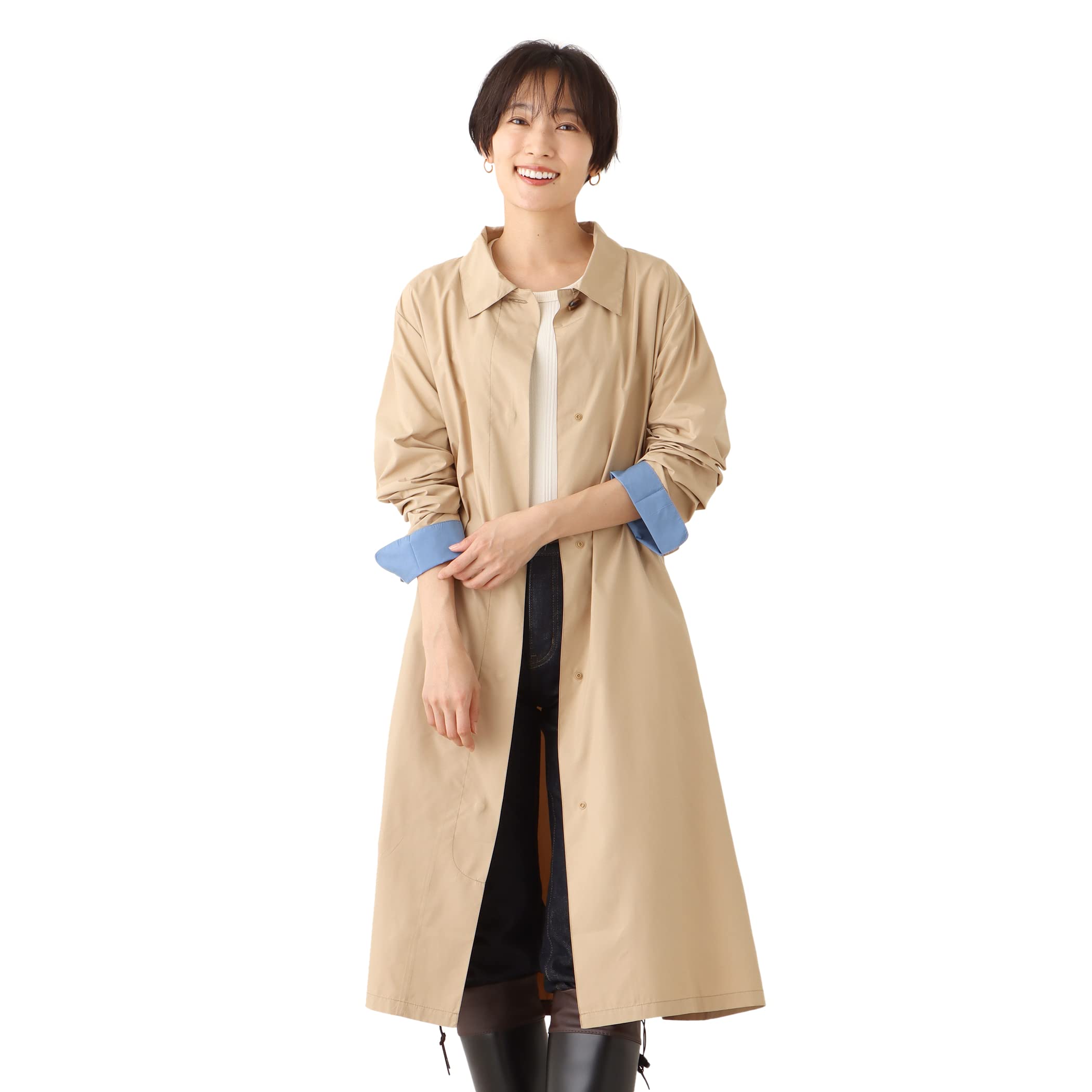 

Tea Afternoon Tea LIVING HG82 Balmacaan Long Coat Beige [Afternoon Living] Raincoat/Poncho бежевий
