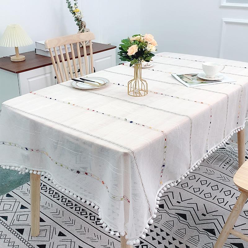 

Кружевная скатерть прямоугольная, чехол для кофейного столика, декор для кухни, столовой, дома, свадьбы, тюлевая кисточка, жаккардовая скатерть, коврик-подкладка 100x150cm 1pcs