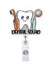 1pc Acrylic Flat Badge Reel Retractable Clip for Nurse Doctor ID Card Holder Medical Work Badge Clip Office Hospital Supplies