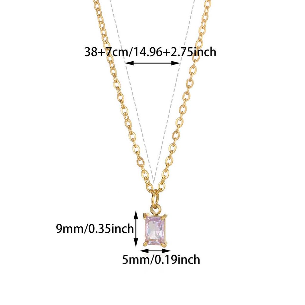 December Zircon Birthstone Necklace: Women's Trendy Fashion Clavicle Chain for Daily Commute